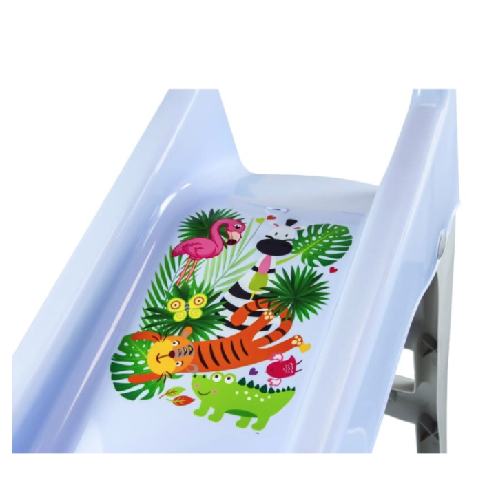 Tobogan Mochtoys pentru copii 140 cm cu sistem pentru conectare furtun, albastru pastel