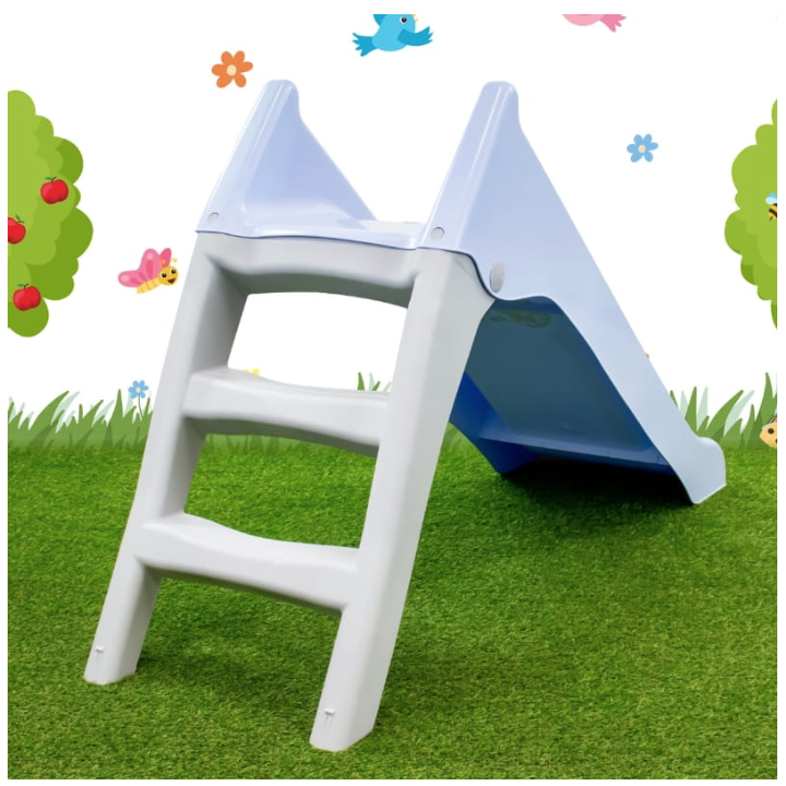 Tobogan Mochtoys pentru copii 140 cm cu sistem pentru conectare furtun, albastru pastel