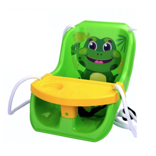 Leagan Mochtoys 2in1 cu masuta pentru copii cu broscuta, verde
