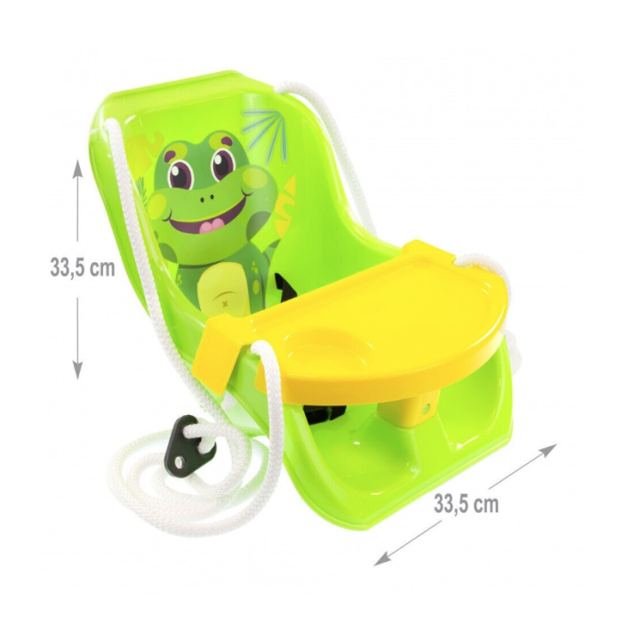 Leagan Mochtoys 2in1 cu masuta pentru copii cu broscuta, verde