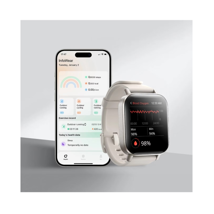 Smartwatch Joyroom Fit-Life JR-FT3S, titan, 1,96 incih 93 moduri sportive, impermeabilitate 1 ATM, plastic