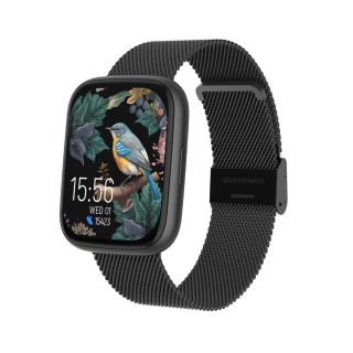Smartwatch Forever ForeVigo 4, negru, 1.95inch, 9.6mm, 66g, silicon / otel inoxidabil, set 2 curele