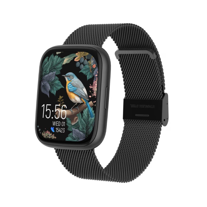 Smartwatch Forever ForeVigo 4, negru, 1.95inch, 9.6mm, 66g, silicon / otel inoxidabil, set 2 curele