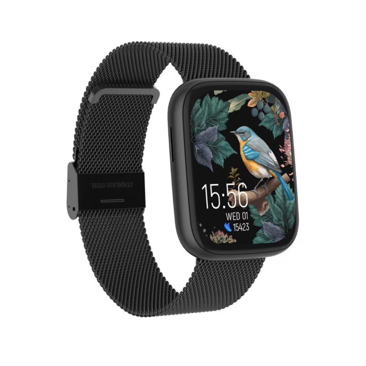 Smartwatch Forever ForeVigo 4, negru, 1.95inch, 9.6mm, 66g, silicon / otel inoxidabil, set 2 curele
