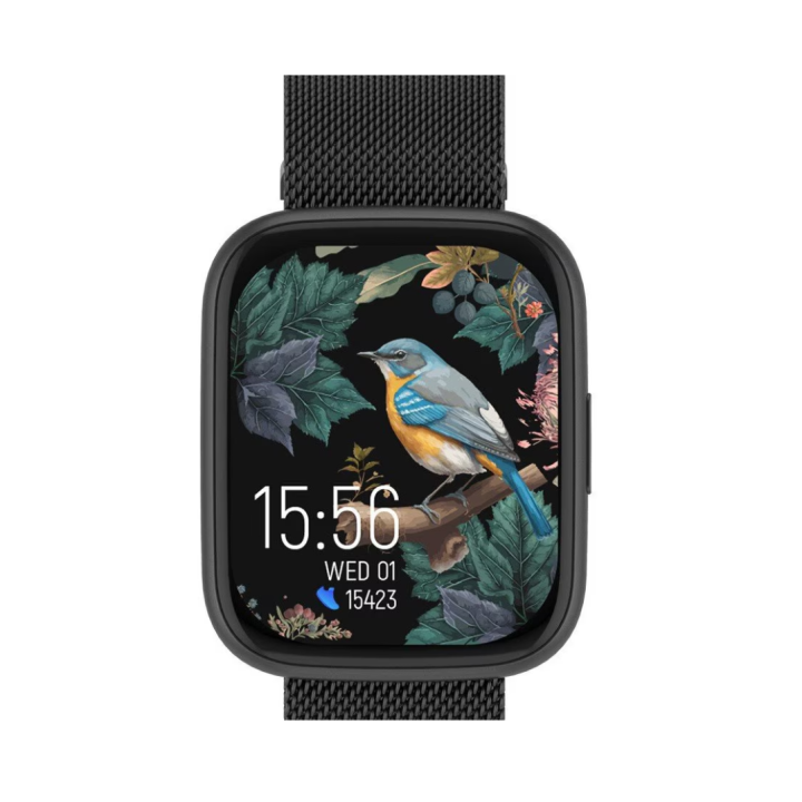 Smartwatch Forever ForeVigo 4, negru, 1.95inch, 9.6mm, 66g, silicon / otel inoxidabil, set 2 curele