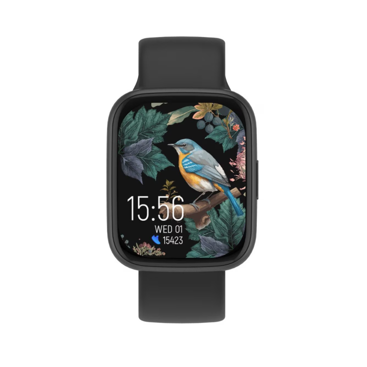 Smartwatch Forever ForeVigo 4, negru, 1.95inch, 9.6mm, 66g, silicon / otel inoxidabil, set 2 curele