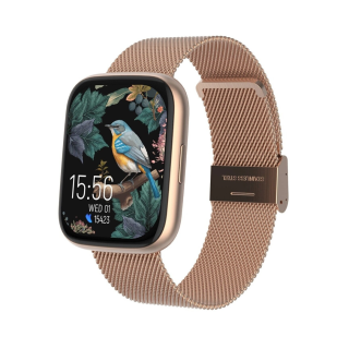 Smartwatch Forever ForeVigo 4, roz auriu, 1.95 inch, 2 bratari interschimbabile