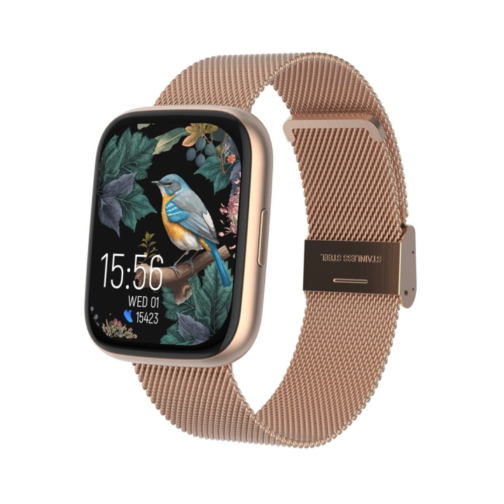 Smartwatch Forever ForeVigo 4, roz auriu, 1.95 inch, 2 bratari interschimbabile