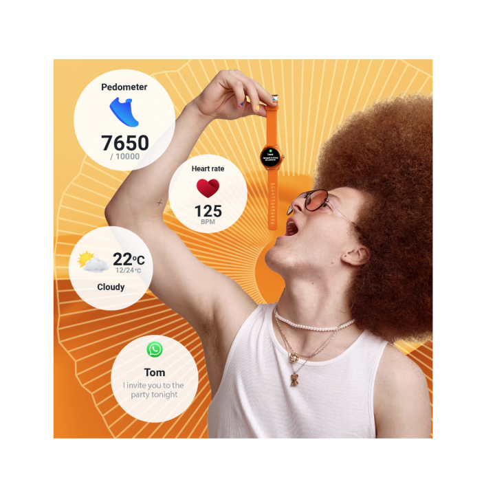 Smartwatch Forever Colorum CW-300, Portocaliu